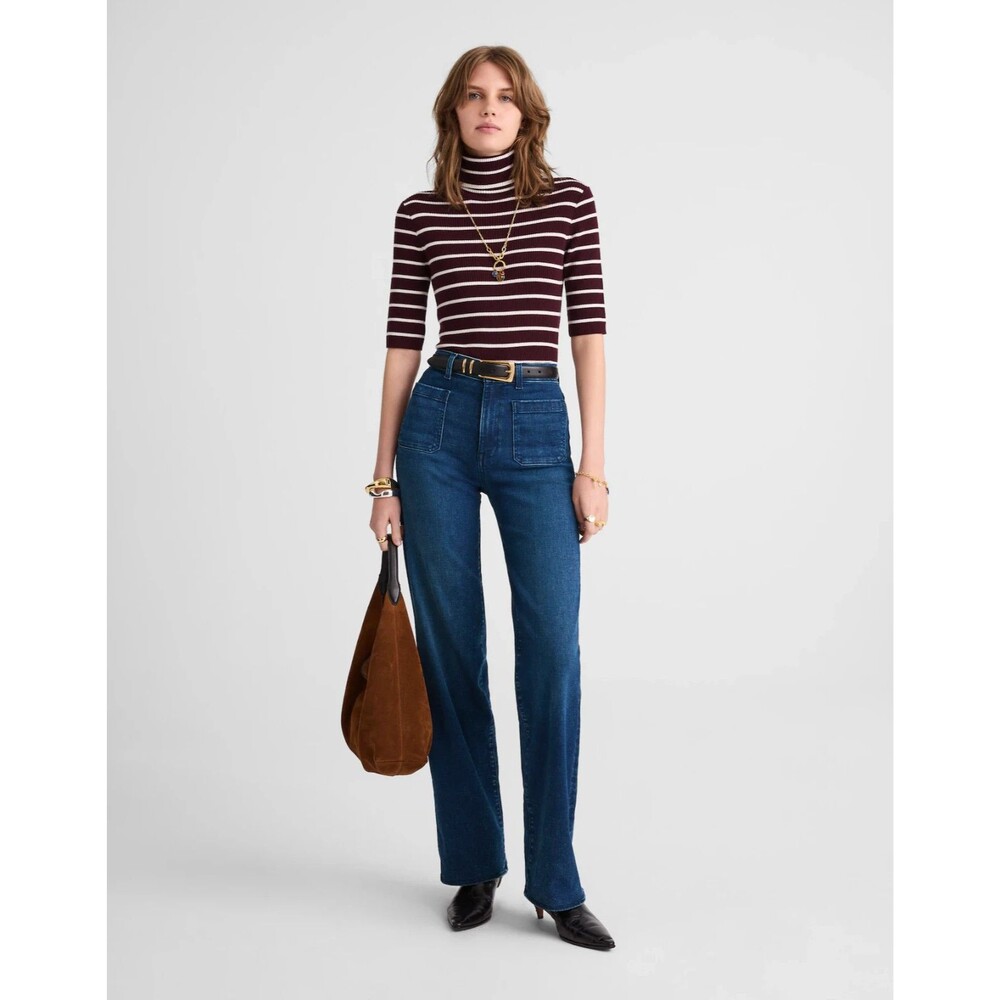 MADEWELL Emmett Wide Leg Jean Patch Pocket Ed 24P Nighthawk Wash Stretch NWT B75